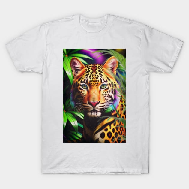 Rainbow Leopard T-Shirt by PurplePeacock